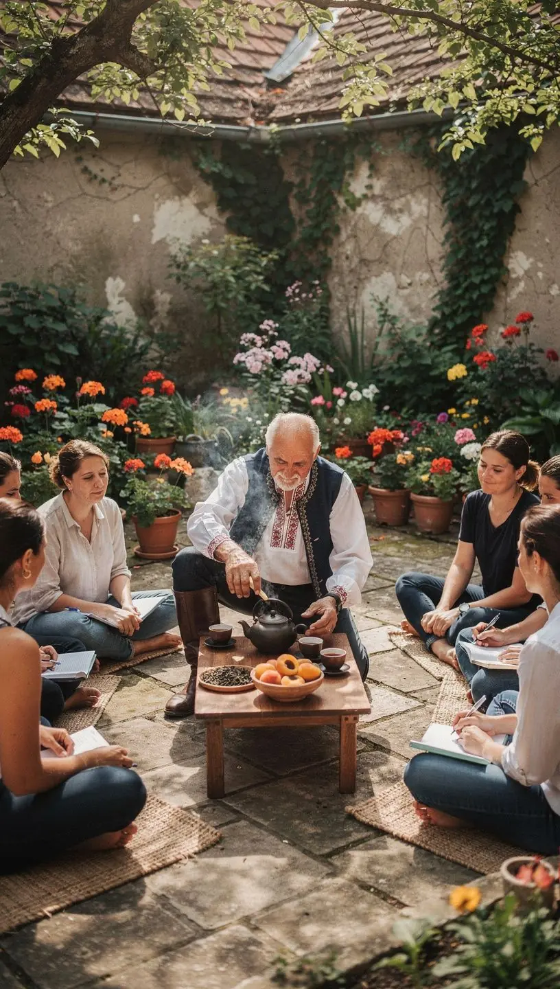 Részletes kép a sárgabarack és a tea leveleiről, amelyek együtt alkotják a tökéletes keveréket.