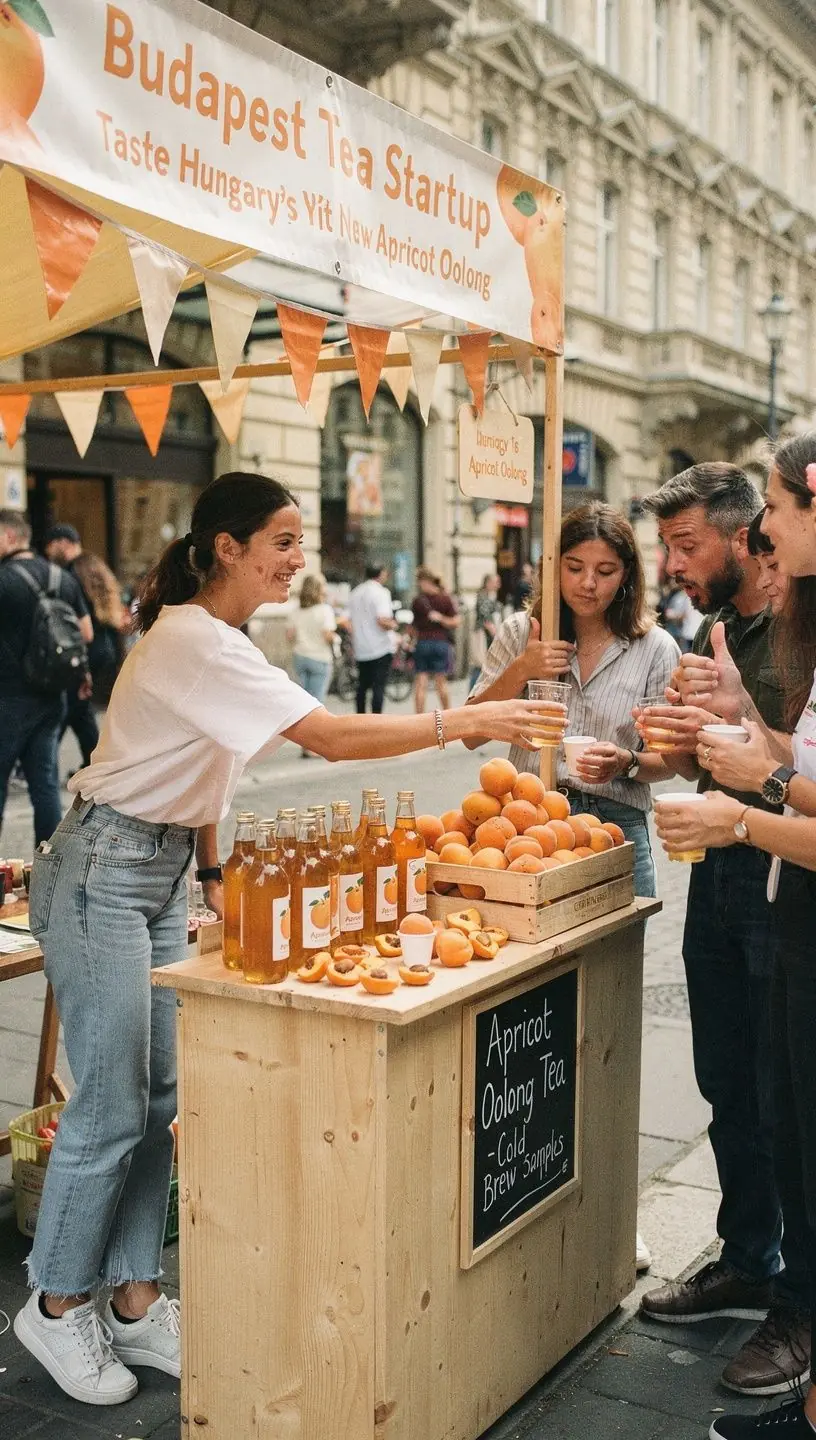 Sárgabarack darabokkal díszített Oolong tea, amely gazdag ízélményt nyújt.