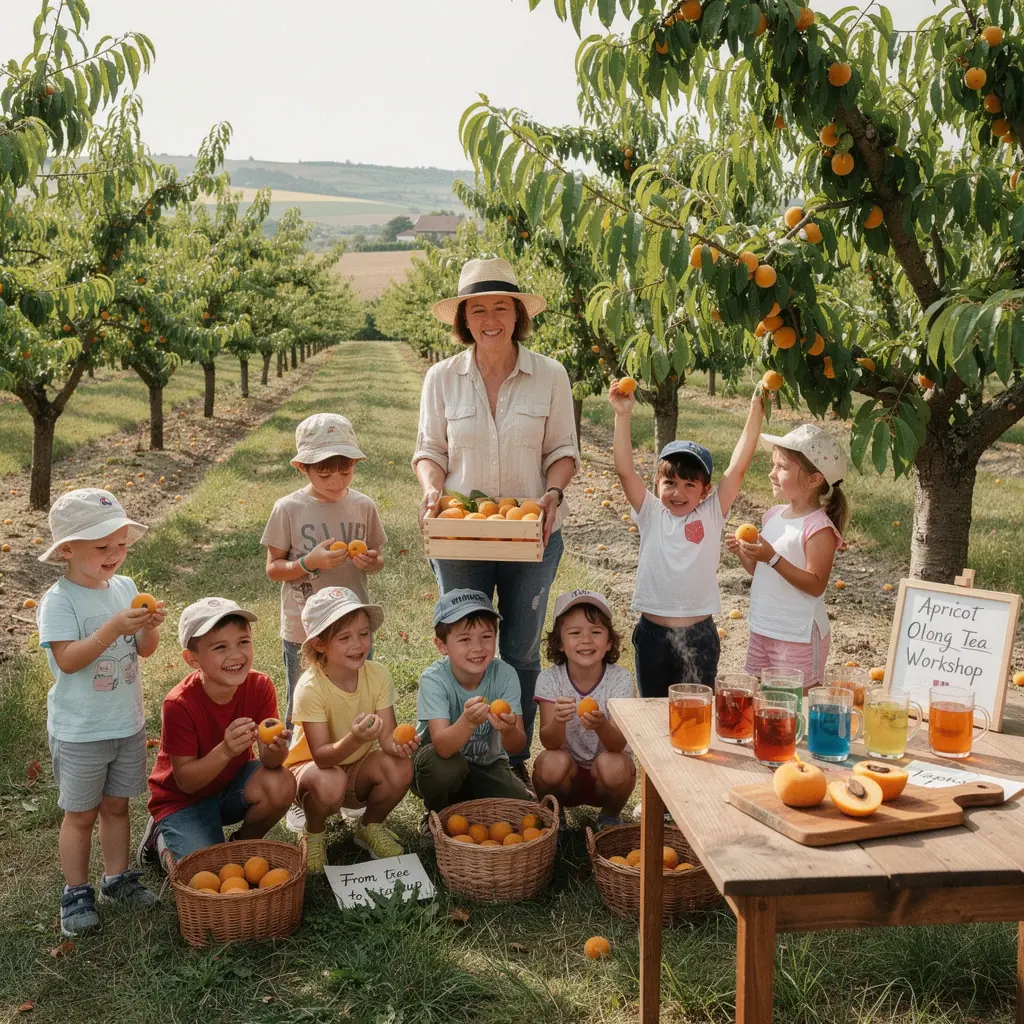 Érett sárgabarack színű tea, amelyben a gyümölcs édessége és a tea komplexitása találkozik.